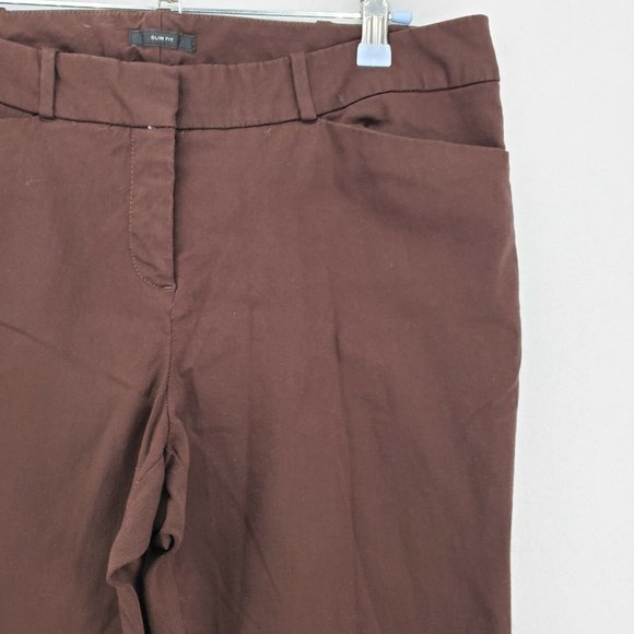WORTHINGTON INDUSTRIES Pants Women's Canvas Slim Chino Stretch Brown 8 - Picture 6 of 12